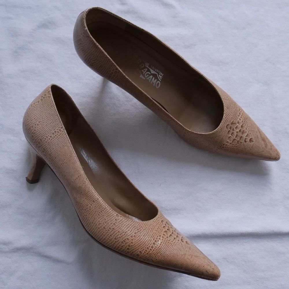 Salvatore Ferragamo Tan Heels